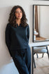 Women Fall Pajama Set Black sweatshirt + pants